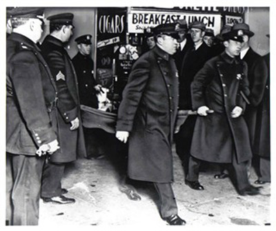 The body of Vincent "Mad Dog" Coll after he was gunned down.